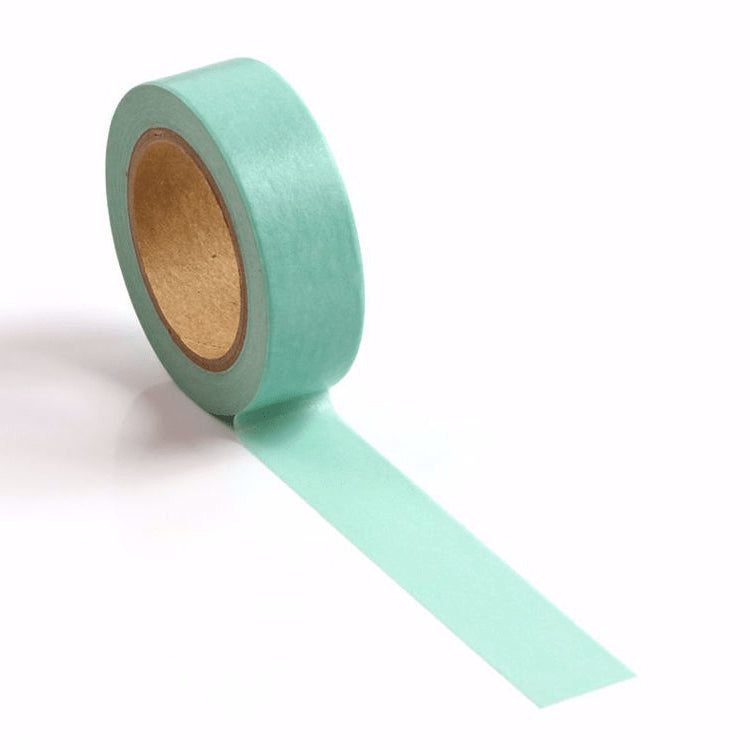 Image shows a solid pastel mint washi tape