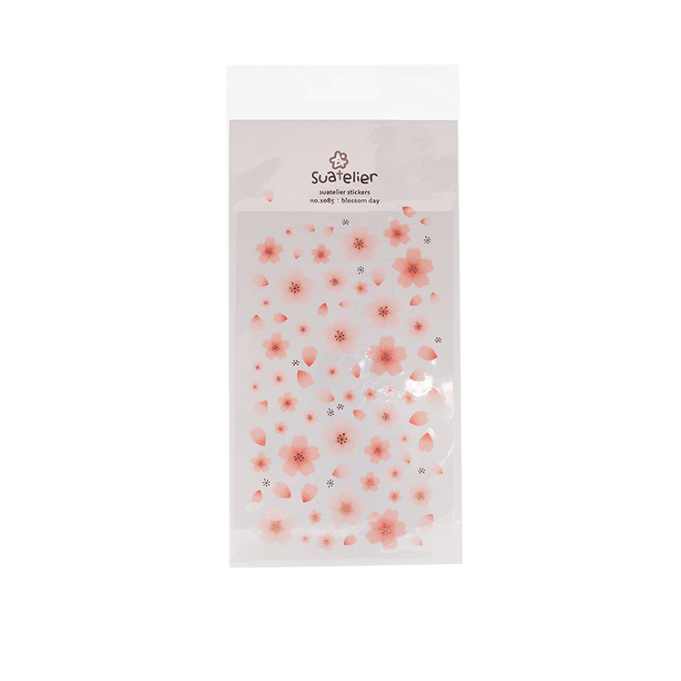Image shows a pink flower petal sticker pack