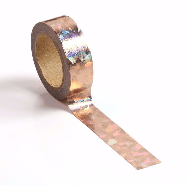 Image shows a pink foil pattern washi tape