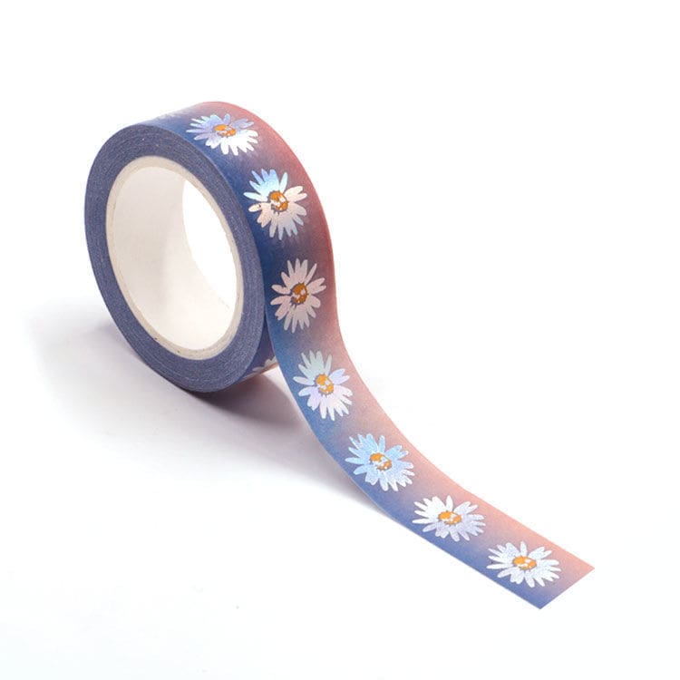 Image shows a foil daisy pattern washi tape