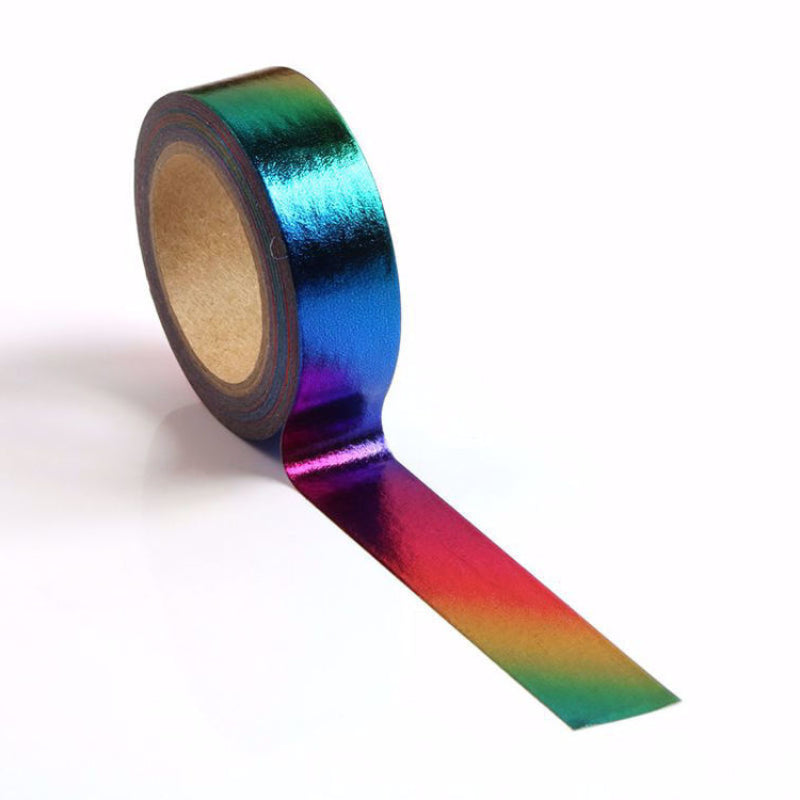 Image shows a solid rainbow pattern washi tape