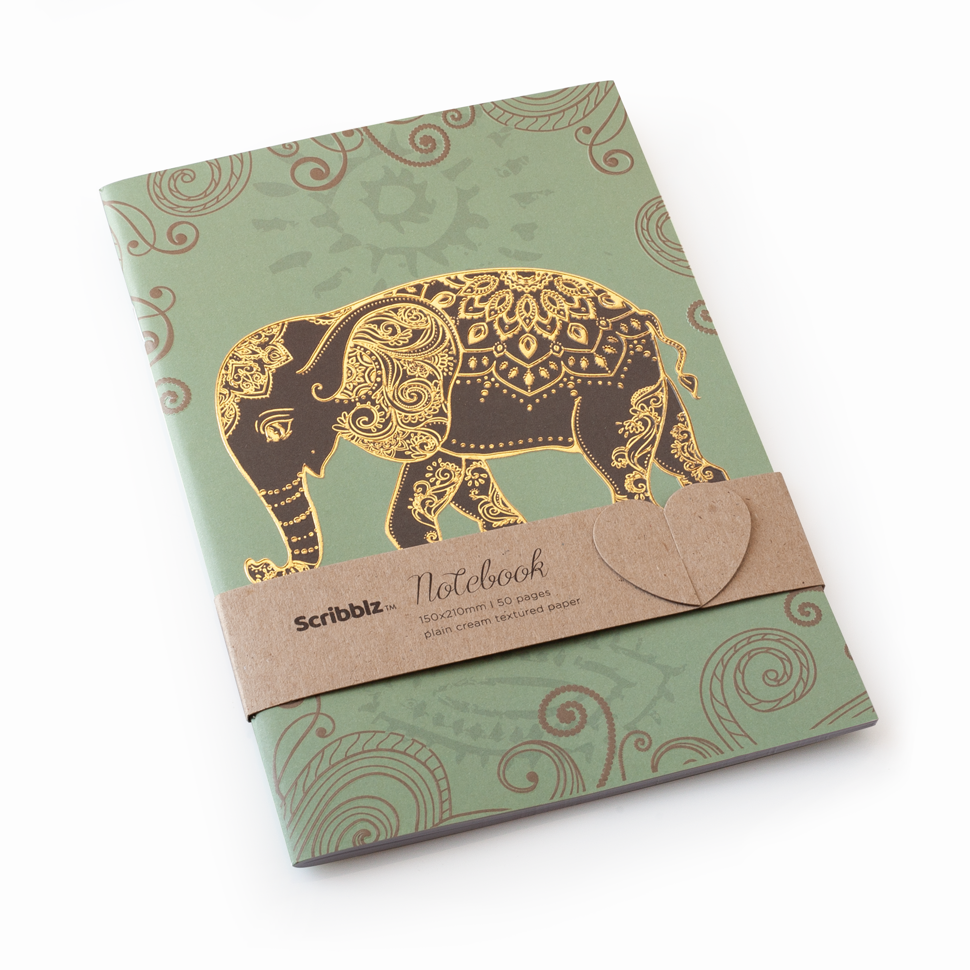 Image shows an A5 Elephant Scribblz Notebook