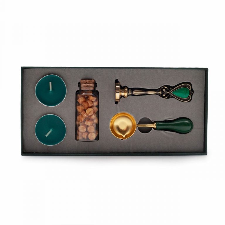 Image shows a wax seal stamp set 
