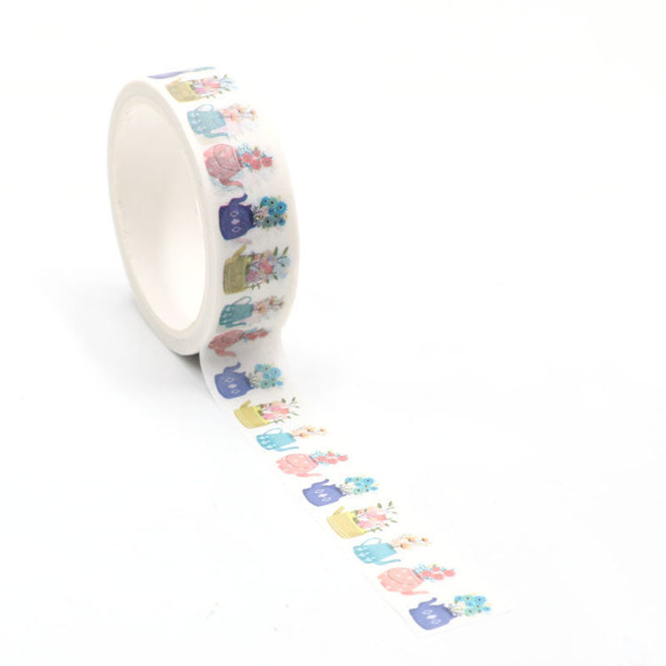 Image shows a flower pot pattern washi tape