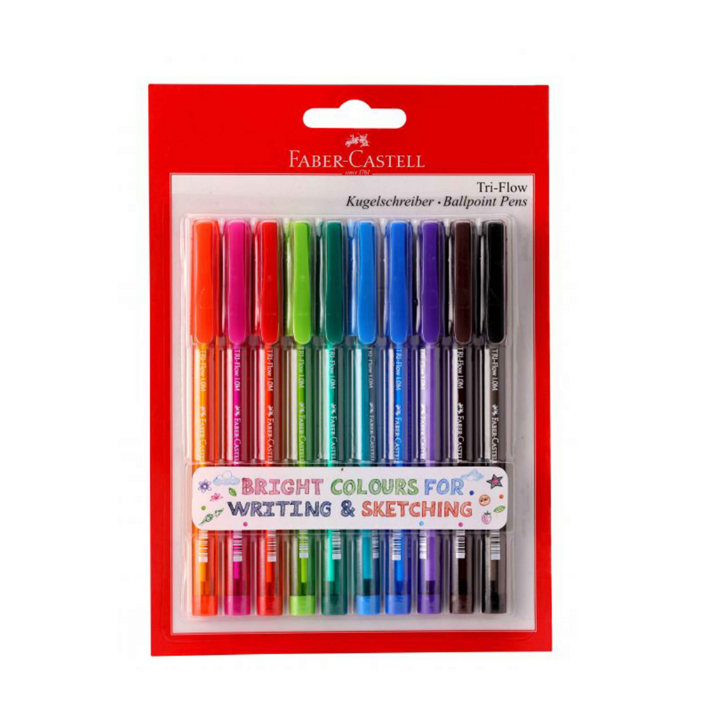 Faber-Castell Tri Flow Multi Colour Pens (10 pack) – The Papery