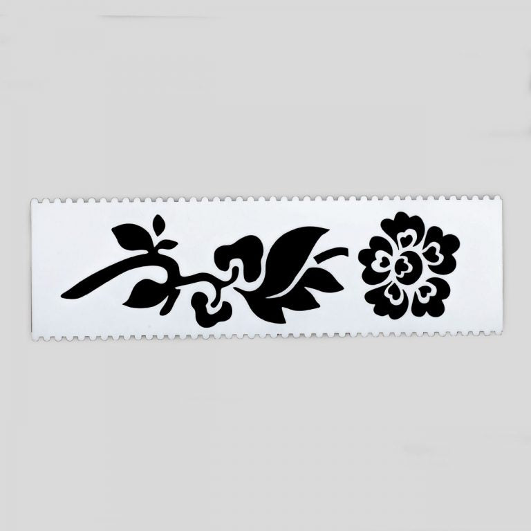 Image shows a floral themed stencil