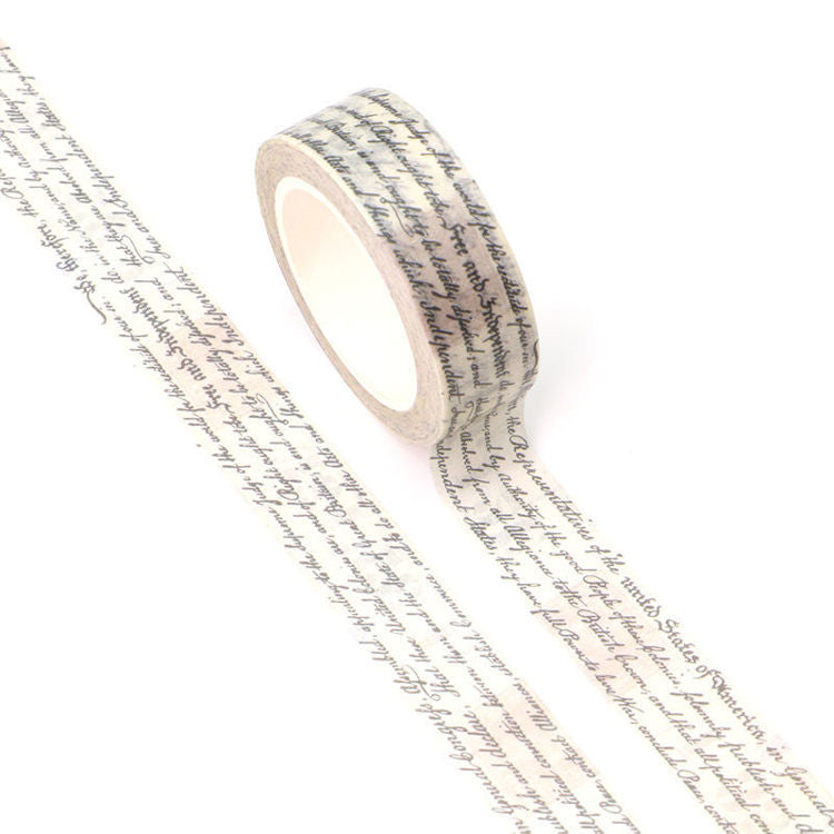 Image shows a washi tape with text 