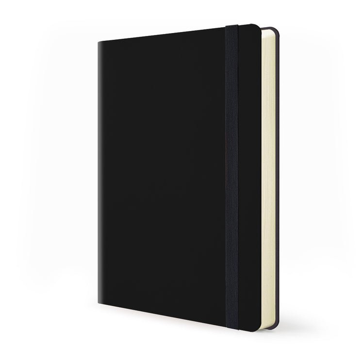 Image shows a black Flexi Premium journal without the floral embossed design