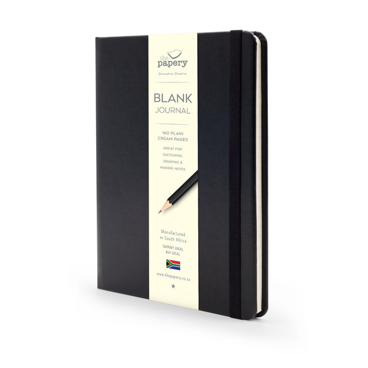 Image shows a Black Classic Blank journal