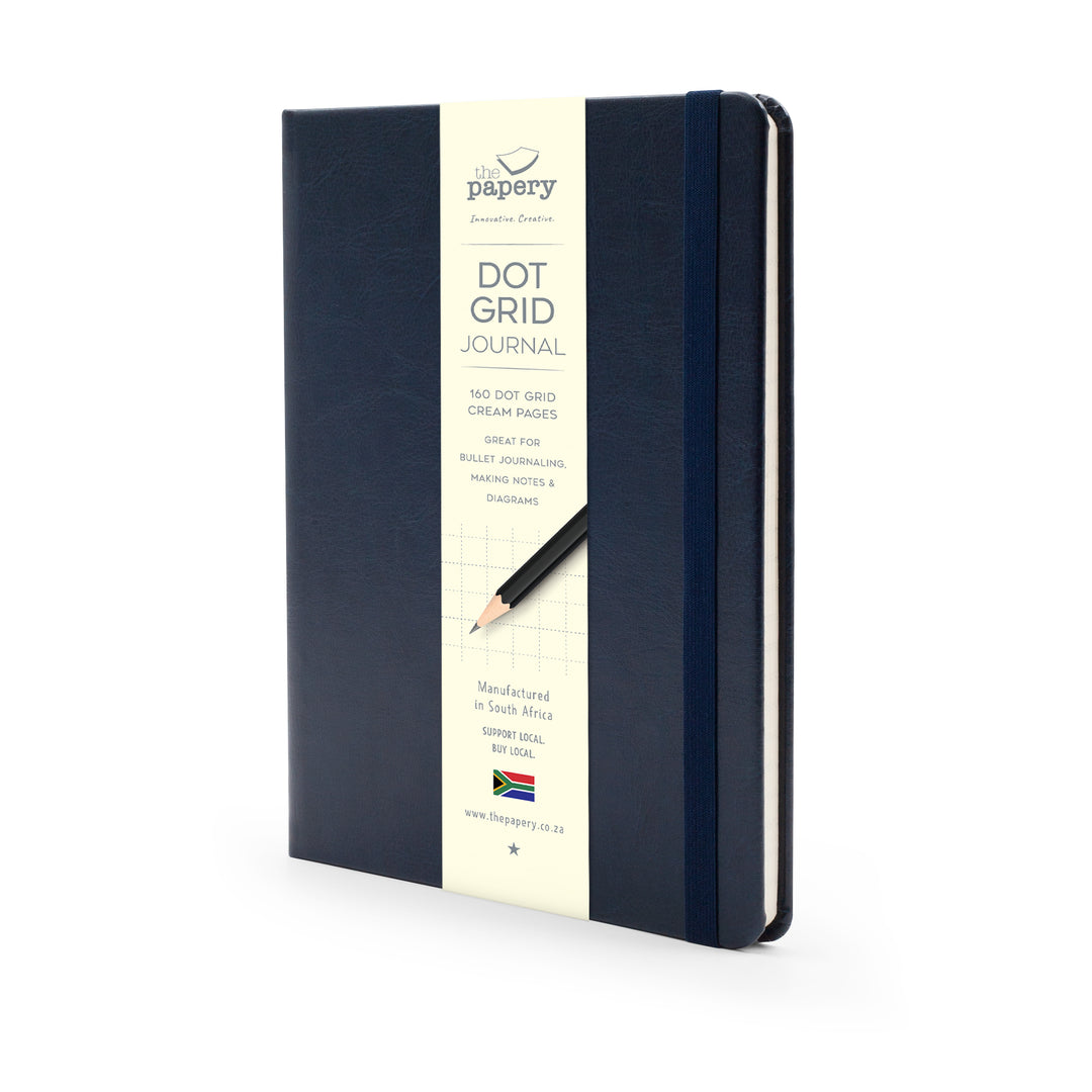 Image shows a Navy blue  Classic Dot Grid journal