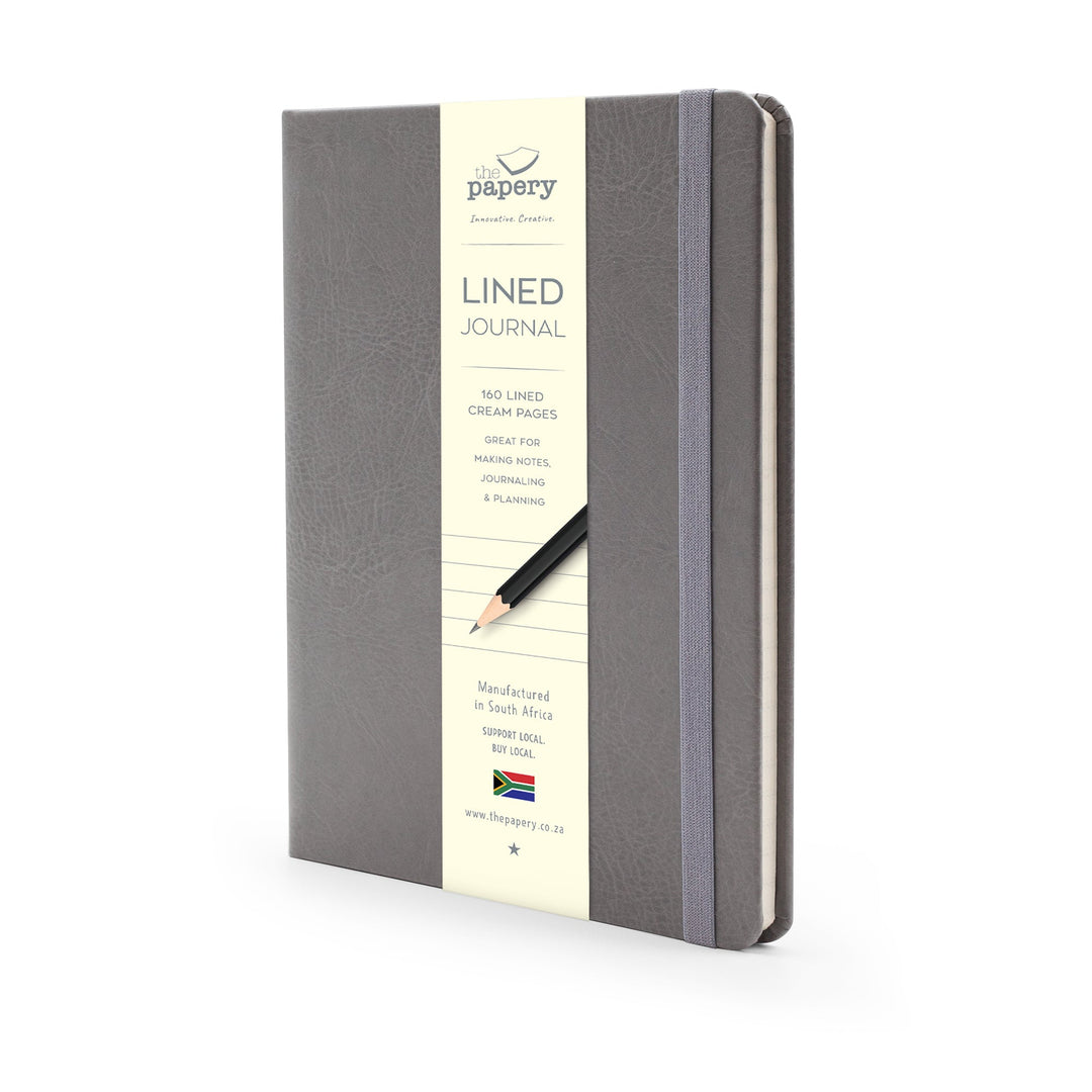 Image shows a Grey lined Classic hardcover journal
