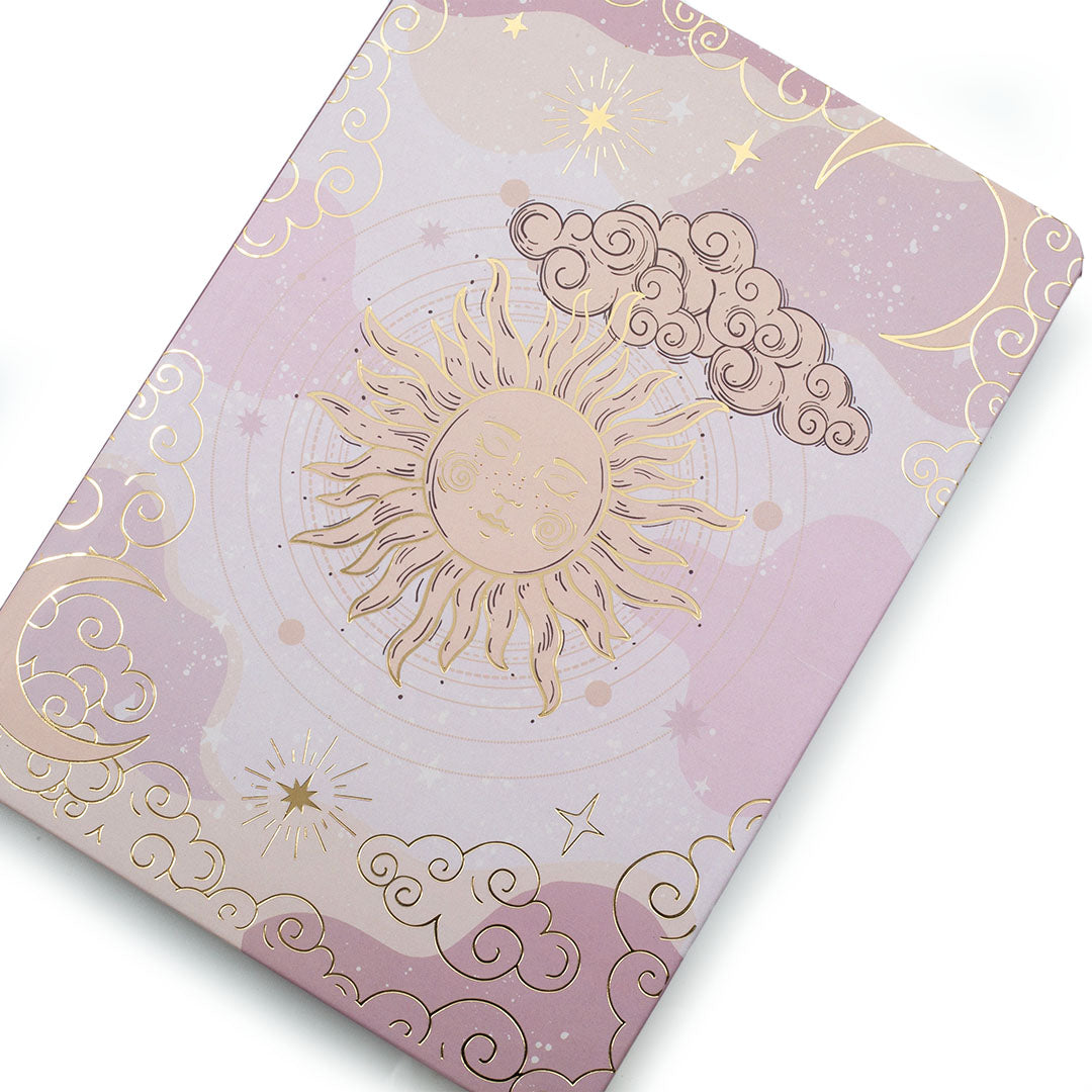 Image shows the top view of a Sun Dream Big Dot grid journal 