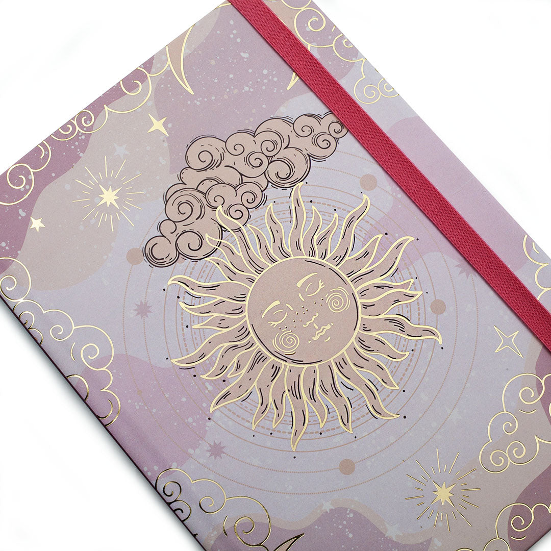 Image shows a top view of a Sun Dream Big Dot grid journal 