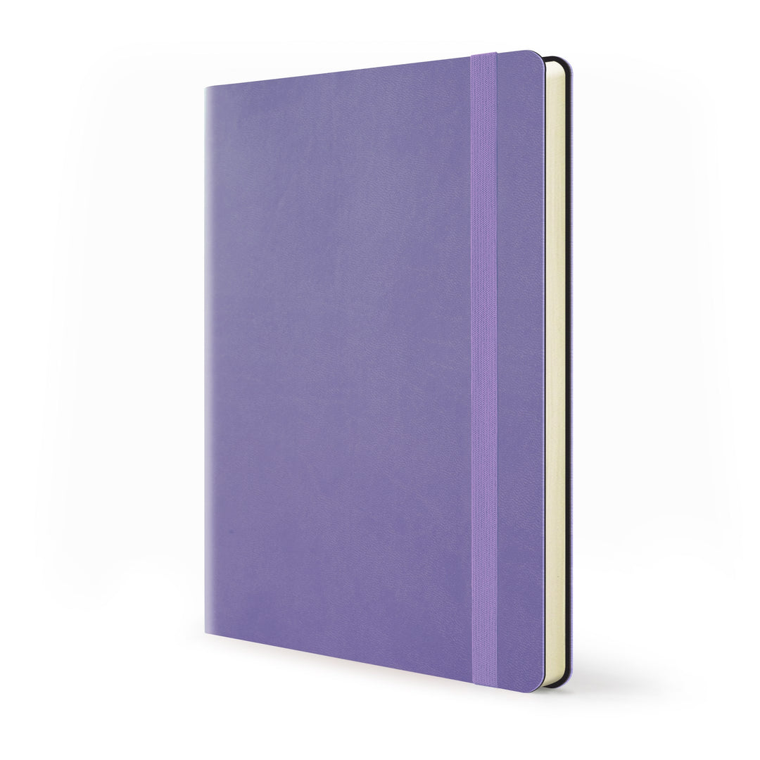 Image shows a lavender Flexi softcover journal