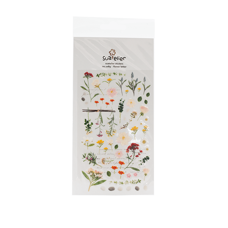 Image shows a flowers and leaves sticker pack