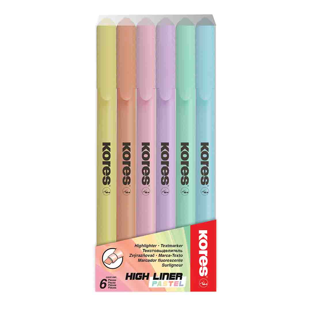 Image shows a pastel set of 6  Kores high liners