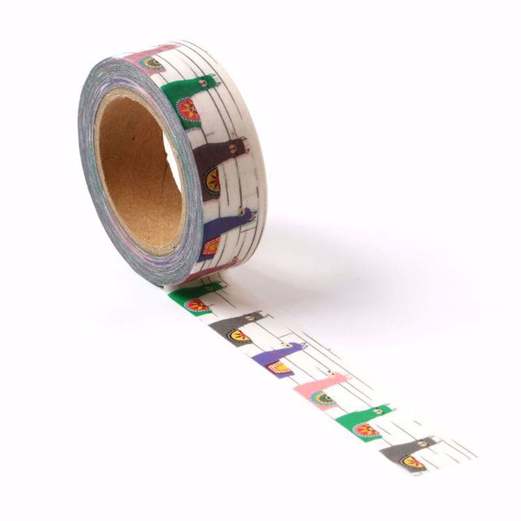 Image shows a llama pattern washi tape
