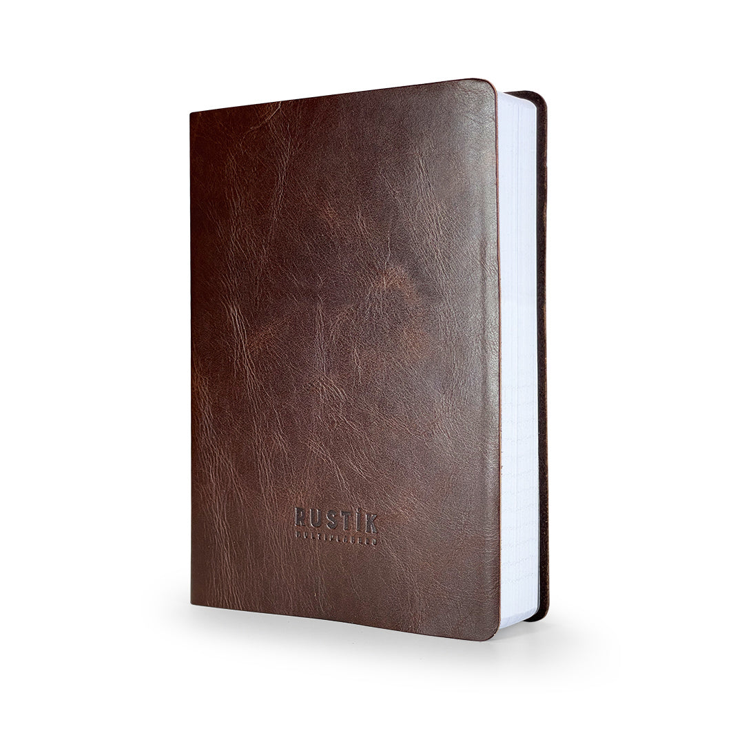 Image shows a Rustik Brown Leather MultiPlanner