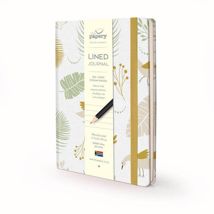 Image shows a lined Nature Birds journal