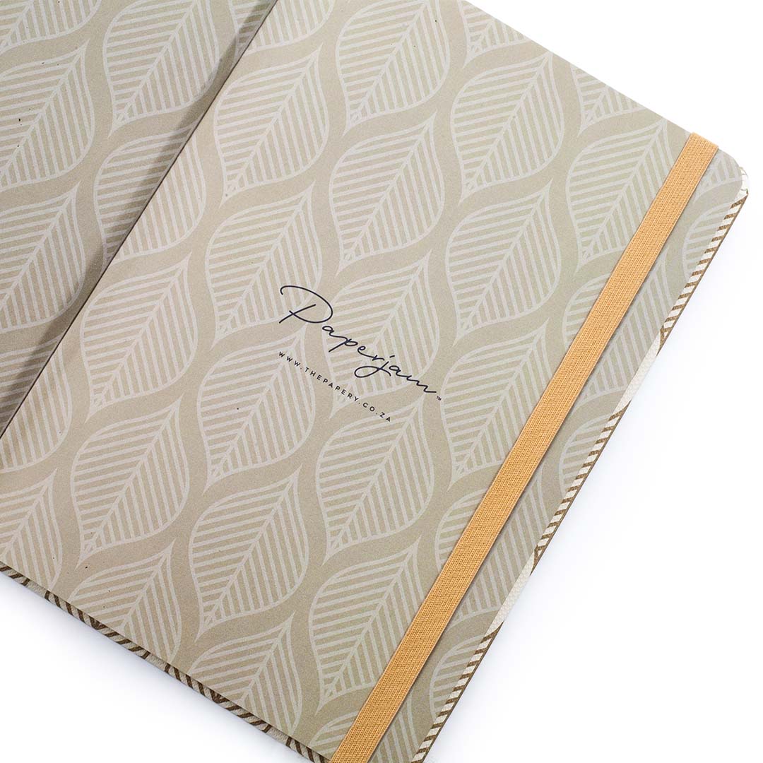 Image shows the endpapers of a Nature Geometric Gold Leaves journal