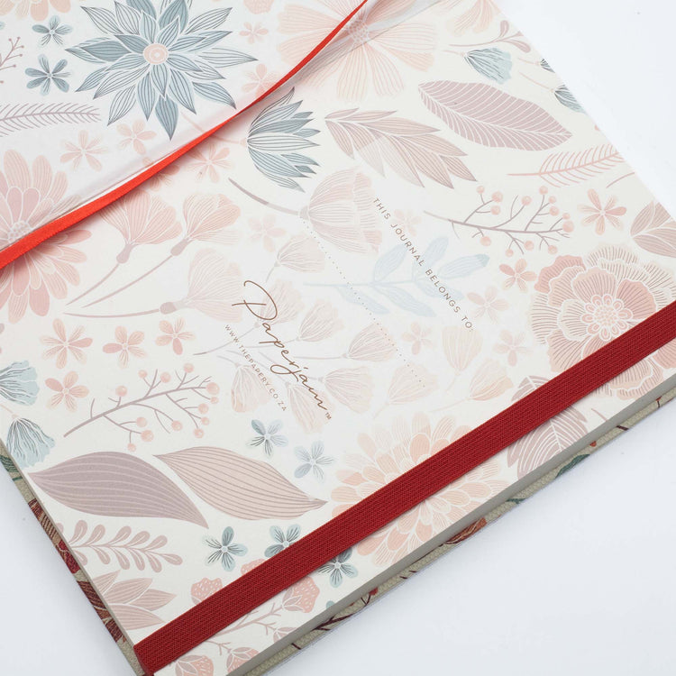 Images shows the endpapers of an Autumn Premium hardcover journal
