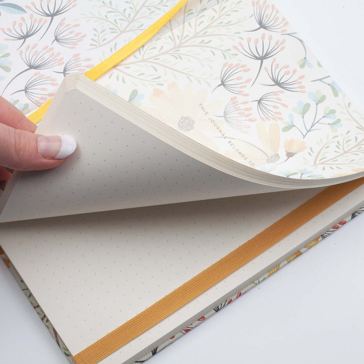 Image shows the dotted pages of a Summer Premium hardcover journal
