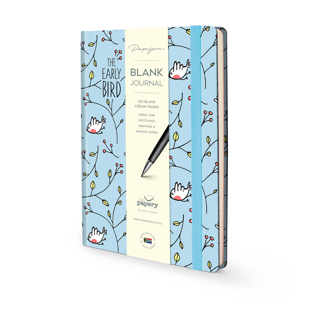 Image shows a blank Retro Early Bird journal