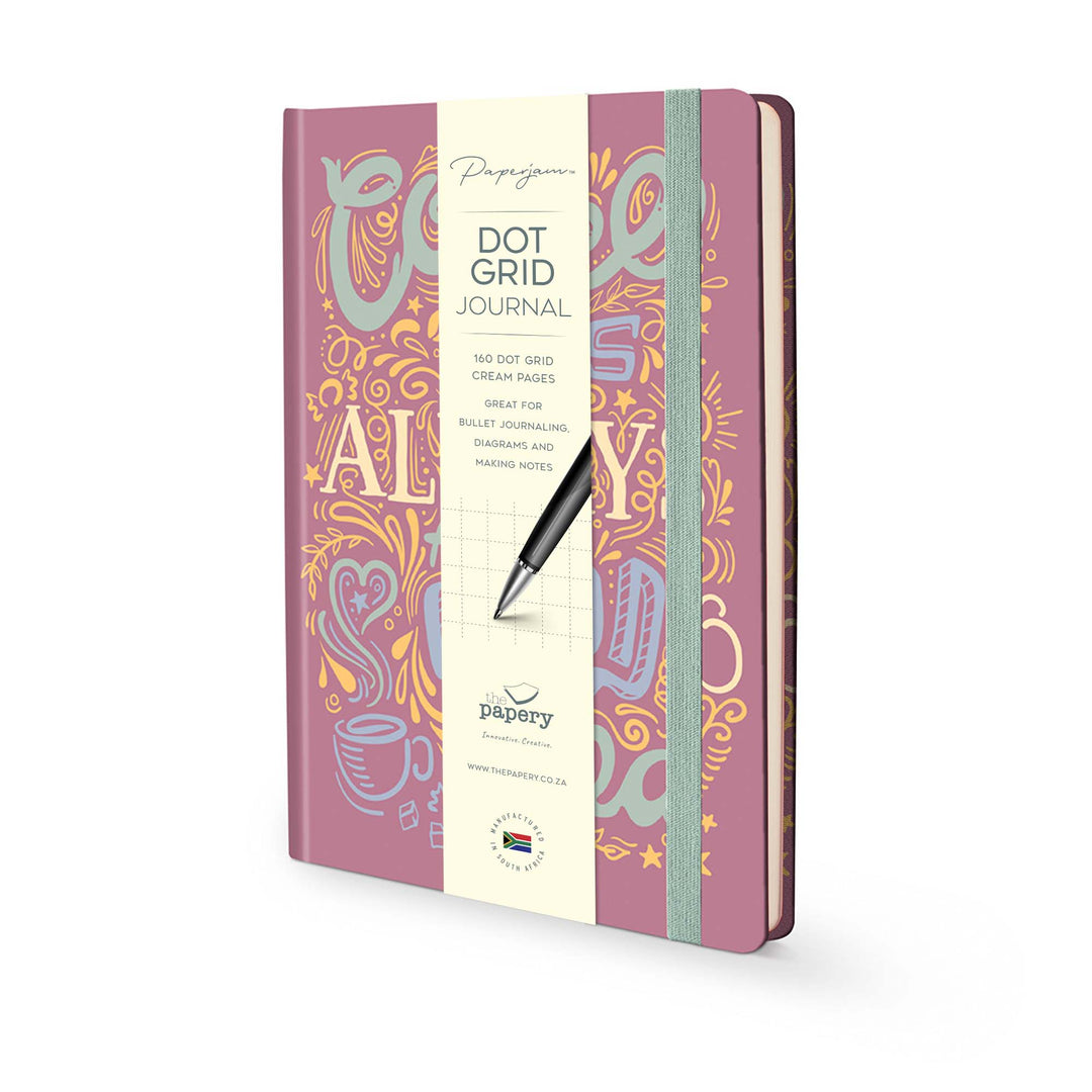 Image shows a dot grid Retro Good Coffee journal