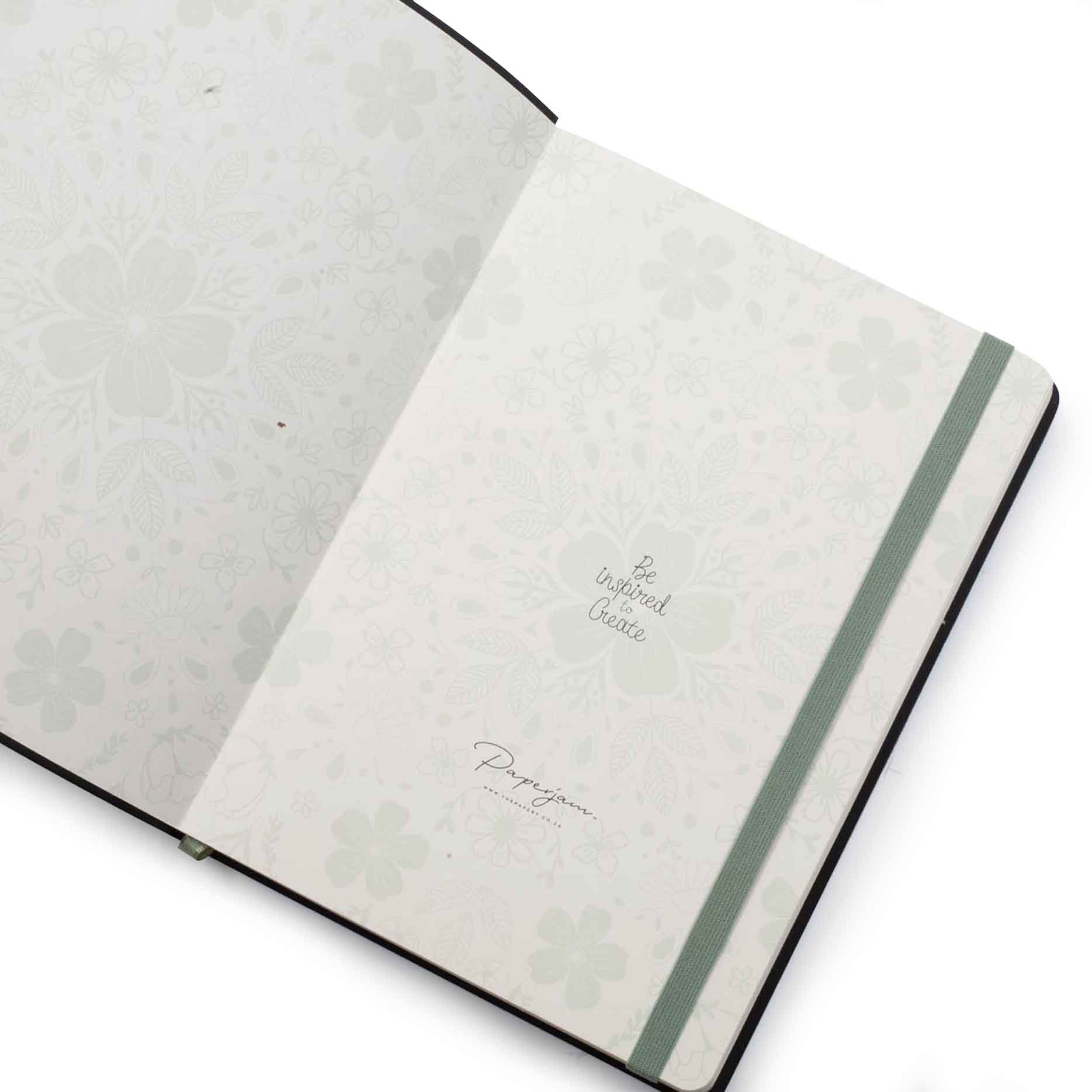 Image shows the endpapers of a sage Flexi Premium journal
